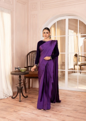 [TPZ0361] Saree in Plum by RSM Collection