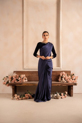 [UOT2303] Saree in Blue by RSM Collection