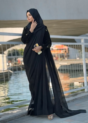 [LLC3433] Saree in Black by Miss & Mrs