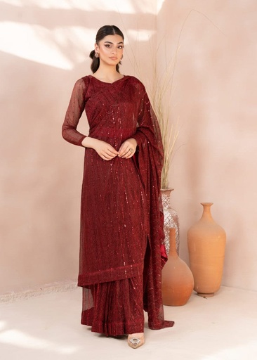 [MVX1720] Saree in Maroon by RSM Collection