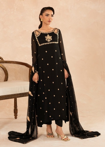 [RUV0226] Pishwas in Black by Agha Jaan