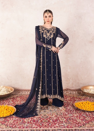 [WLG2034] Pishwas in Dark blue by Agha Jaan
