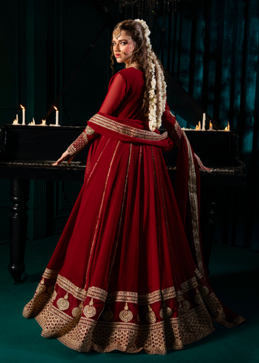 [ERP9527] Pishwas in Maroon by Hani & Umaimaz