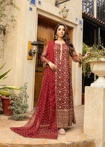 [IBH1067] Pishwas in Maroon by Ayesha Closet
