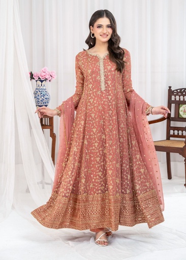 [LER3049] Pishwas in Coral pink by Ayesha Closet