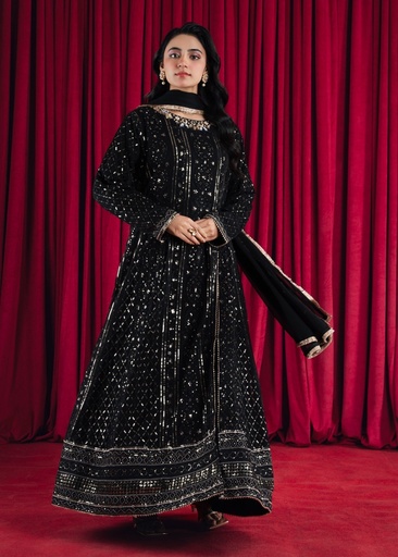 [TYP4348] Pishwas in Black by Agha Jaan