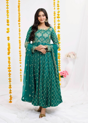 [SQI9486] Pishwas in Emerald green by Ayesha Closet