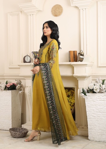 [JUE7224] Pishwas in Yellow by Pehnawa By Bin Akram’s