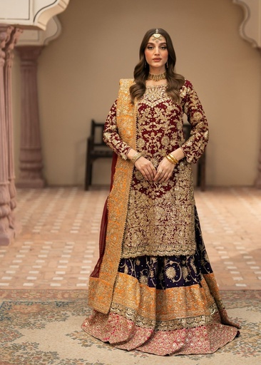 [YTP2982] Lehenga in Maroon by Haseens Official