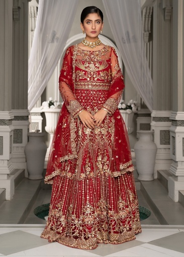 [ZLG7154] Lehenga in Red by Rang-e-Meeras