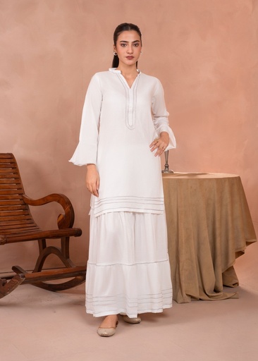 [OBI9090] Lehenga in White by Zeekstore