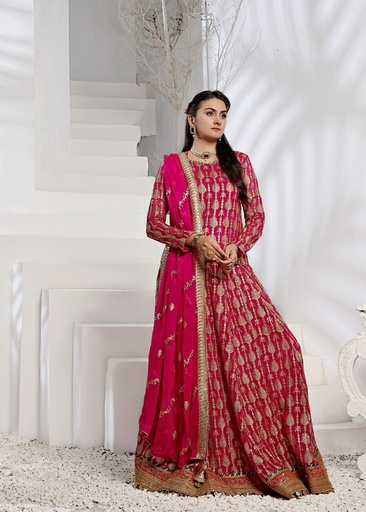 [RKM7056] Lehenga in Shocking pink by Ayesha Closet