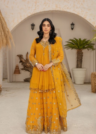 [CND5874] Lehenga in Mustard by Pehnawa By Bin Akram’s
