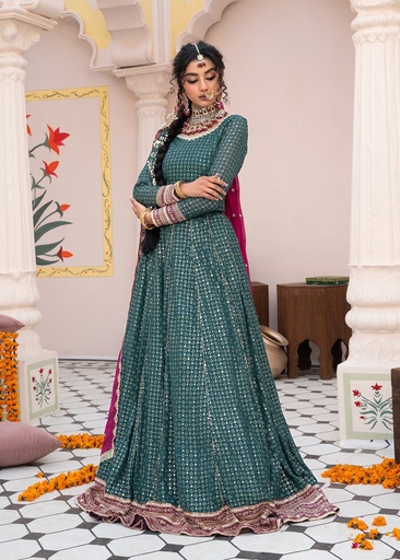 [FIW0305] Lehenga in Bottle green by Misl