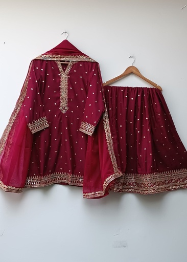 [IWY9446] Lehenga in Maroon by Lubana Store