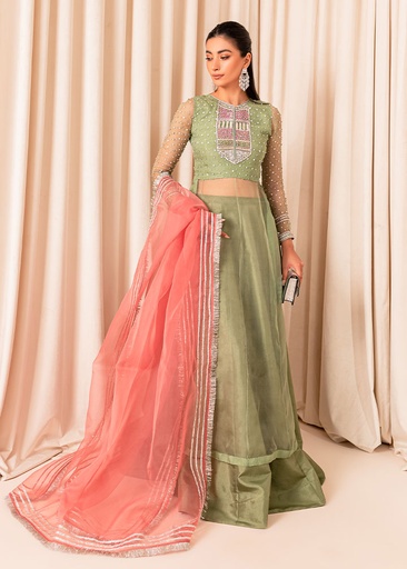 [NVQ4925] Lehenga in Sage green by Allure By Ih