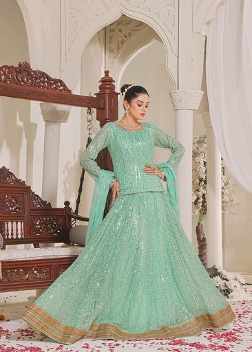 [OBM5523] Lehenga in Green by Ayesha Closet