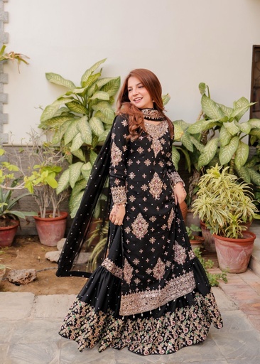 [XZR2080] Gharara in Black by Haseens Official