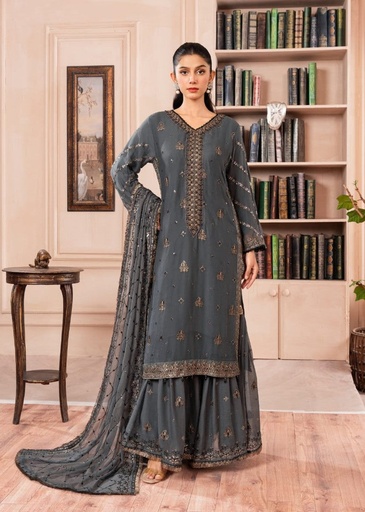[SZK6843] Gharara in Grey by Pehnawa Fashion
