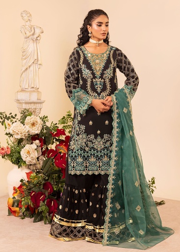 [WQT6127] Gharara in Black by Diara Couture