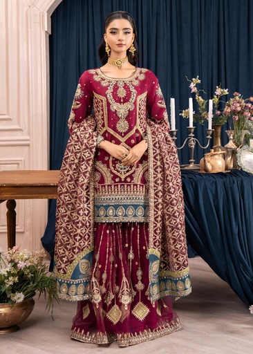[LGF0388] Gharara in Magenta by Diara Couture