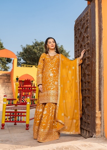 [PVK8050] Gharara in Mustard by Abaan Zohan