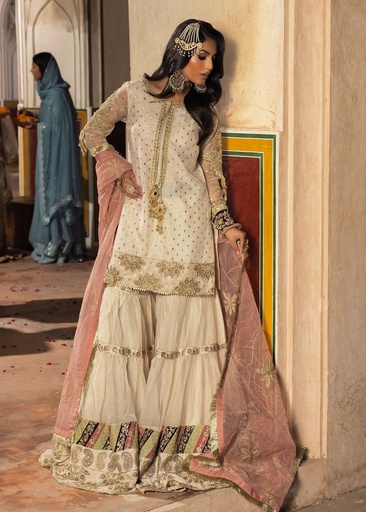 [MVA1929] Gharara in Ivory by Zarqun