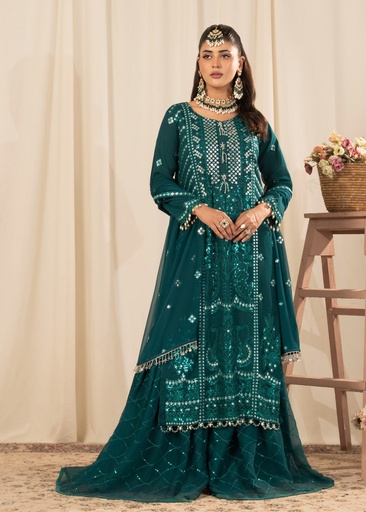 [YBR3222] Gharara in Teal by Malhaar