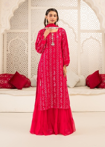 [WUP8936] Gharara in Hot pink by Four Season Boutique