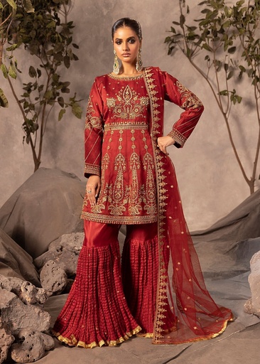 [MYA9806] Gharara in Maroon by Diara Couture