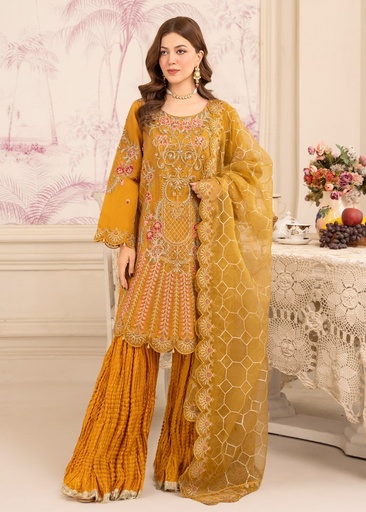 [BQM8201] Gharara in Mustard by Zuri