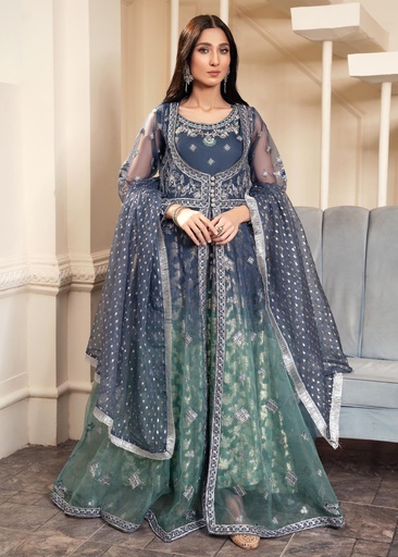 [LEX3421] Gown in Teal by Meraki