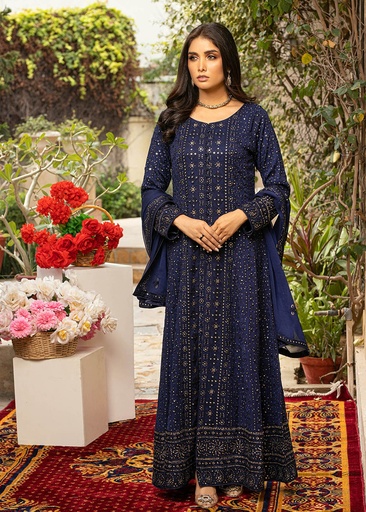 [BLE6490] Gown in Navy blue by Ayesha Closet