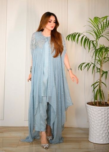 [LVM0600] Gown in Ice blue by Ain