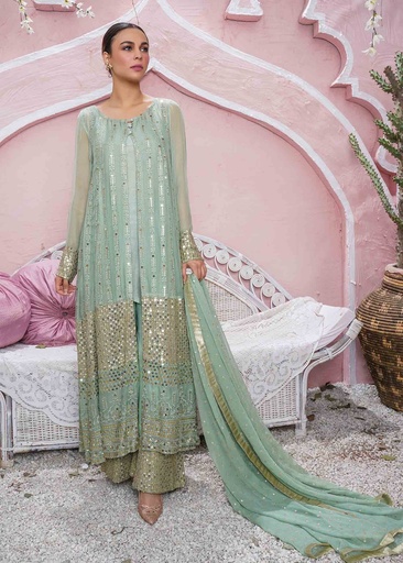 [KCM8224] Gown in Mint green by Rang-e-Haya