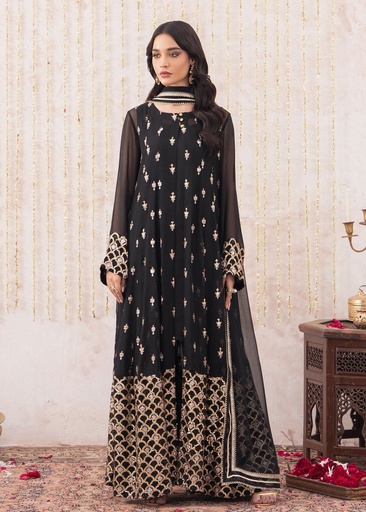 [KDN0094] Gown in Black by Rang-e-Haya