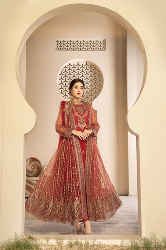 [MJG4800] Gown in Red by Shahjahan - Feel Royal