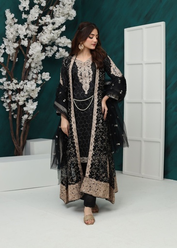 [ZQN4811] Gown in Black by Al Burhan Apparel