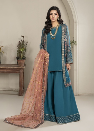 [TGJ7279] Gown in Teal by Amar