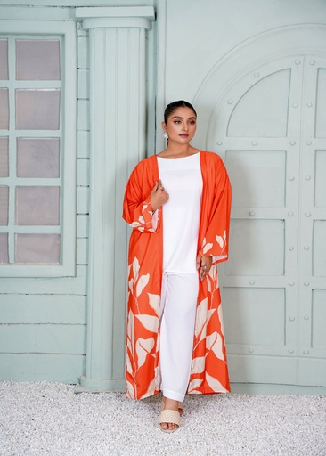 [QUO7629] Gown in Pumpkin orange by Athena Apparels