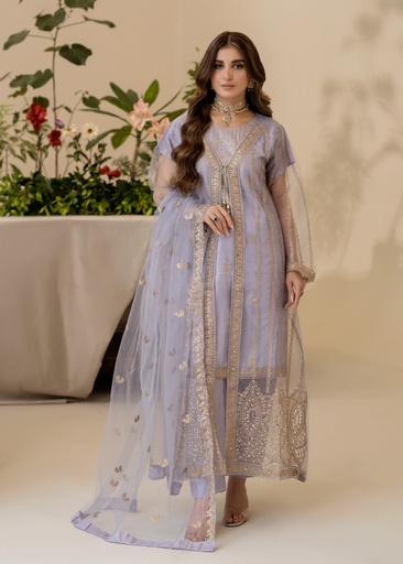 [QAL9633] Gown in Lilac by Phulkumari