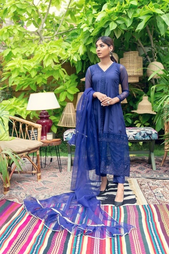 [ZBO9330] Gown in Dark blue by Anum Jung