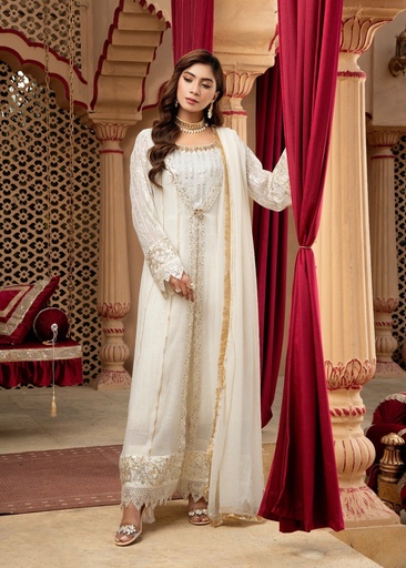 [YOI4961] Gown in Off-white by Mona Embroidery