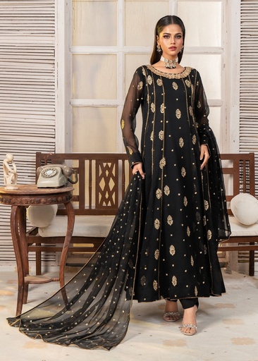Chiffon Anarkali in Black