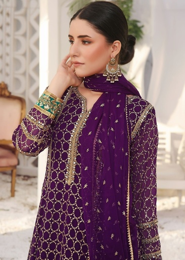 Chiffon Anarkali in Purple