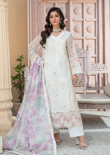 Organza Angrakha in Off-white