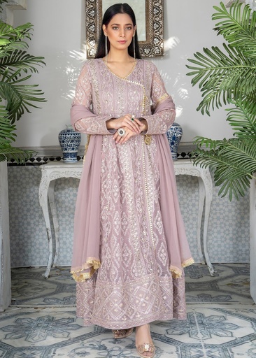 Chiffon Angrakha in Lilac