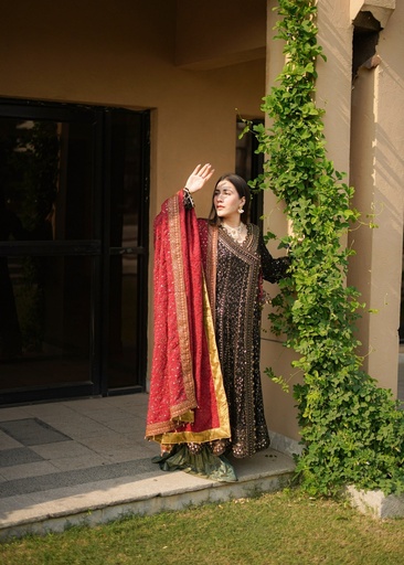 Chiffon Angrakha in Black
