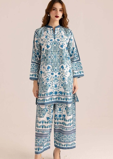 Poly lawn Co Ord Sets in Bondi blue