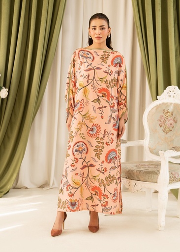 [NQP1516] Lawn Kaftan in Peach pink